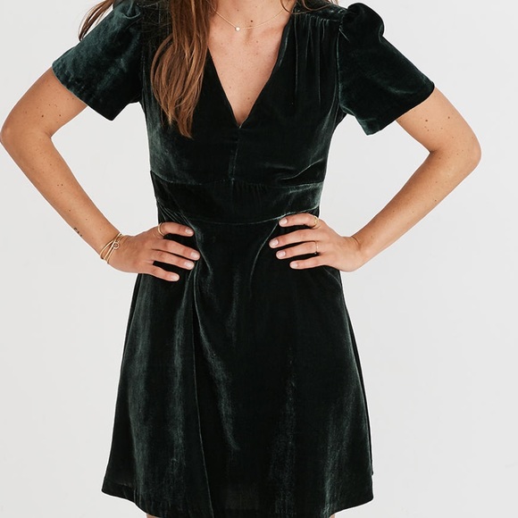 green velvet mini dress